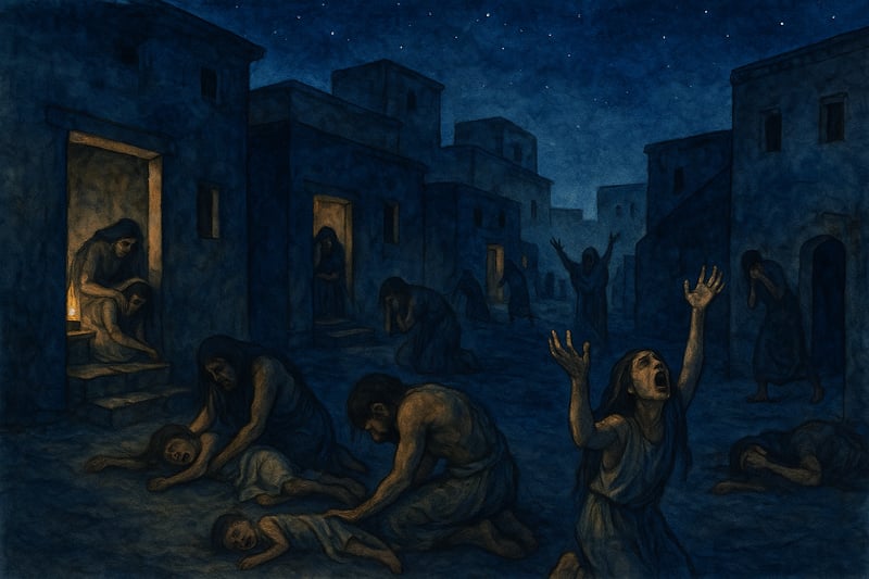 Watercolor Painting of Egypt's Tenth Plague