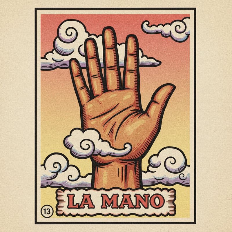 Traditional Mexican Lotería La Mano