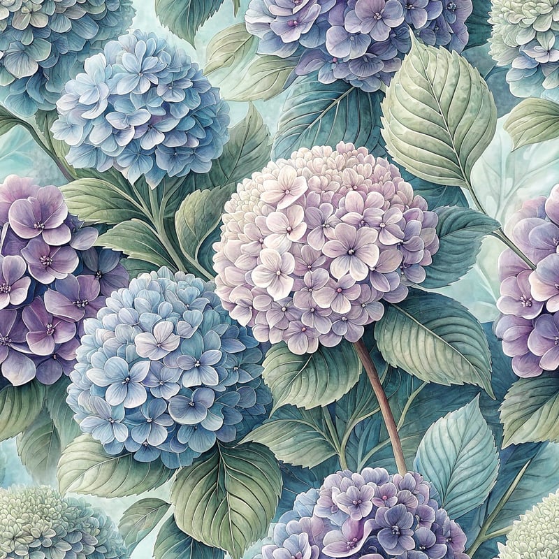 3D Hydrangeas in Soft Pastel Colors