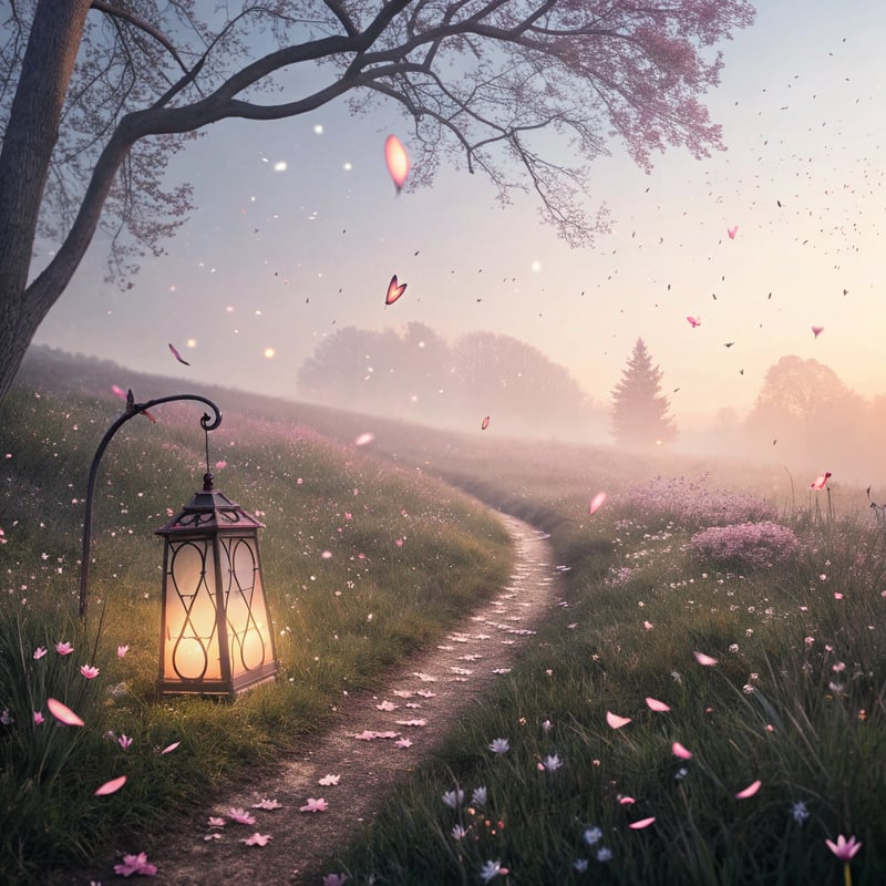 Dreamy Lantern-Lit Meadow