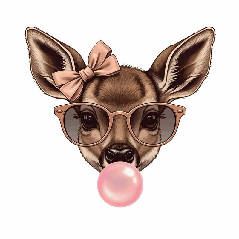 Elegant Deer Fawn Vector Illustration