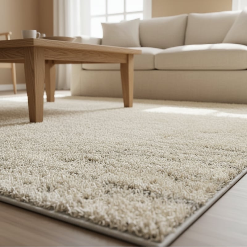 Ultra-Realistic Cream High-Pile Rug