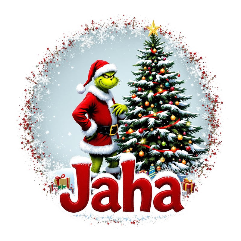 Grinch Christmas Design with Name Jaha