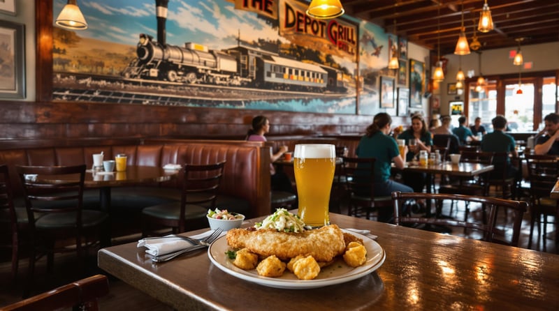 Beer-Battered Walleye at The Depot Grill