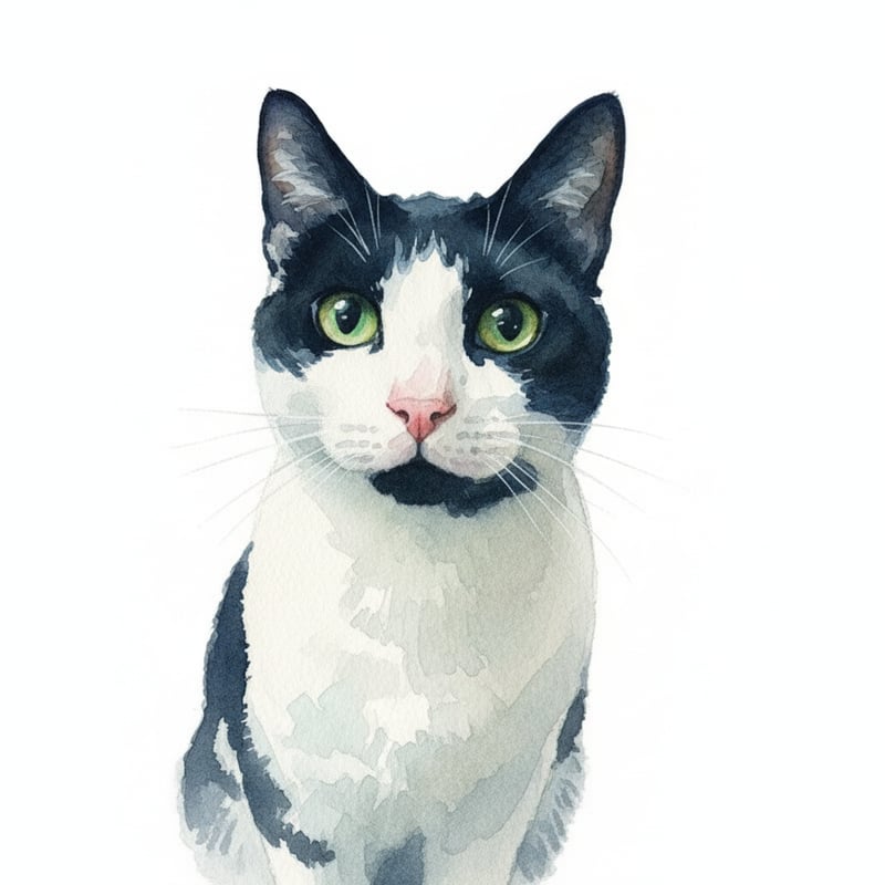 Watercolor Cat Portrait