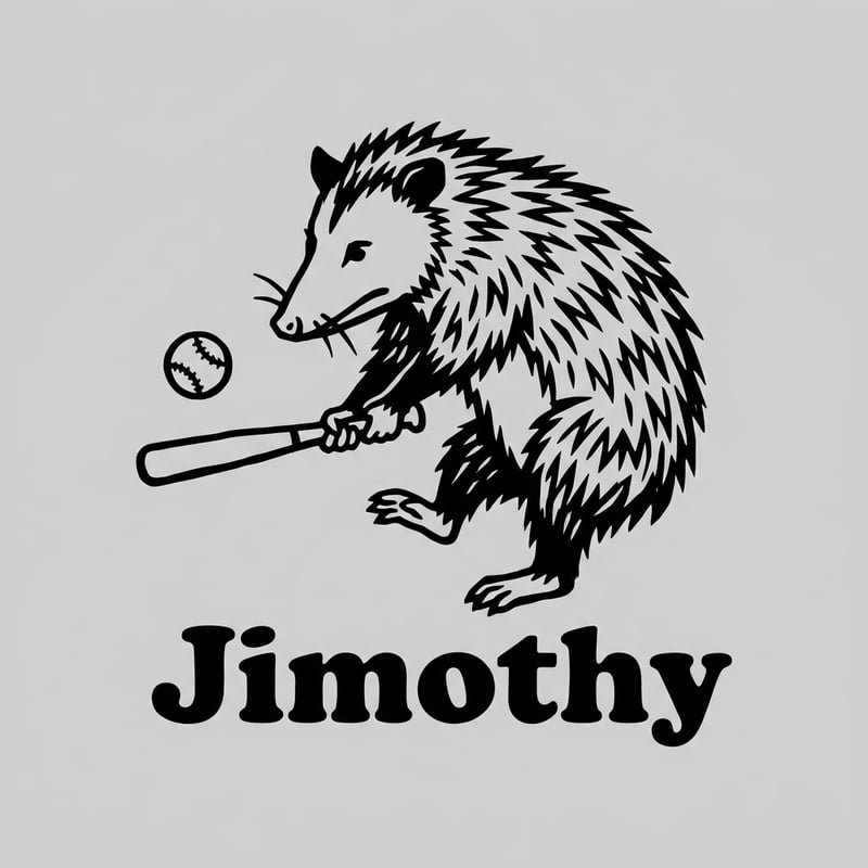 Jimothy Possum Baseball T-Shirt Design