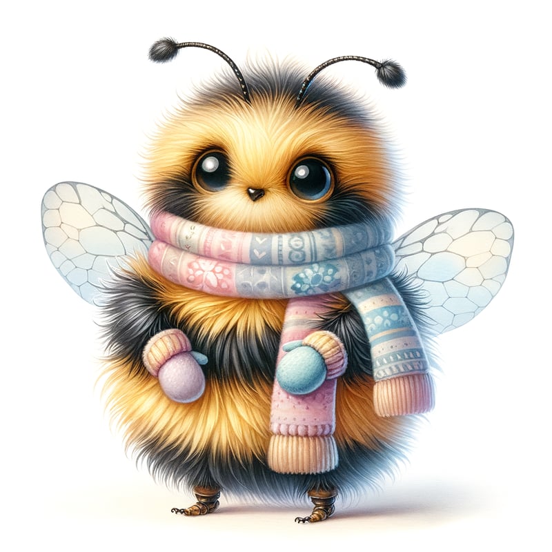 Whimsical Watercolor Bumblebee Illustration
