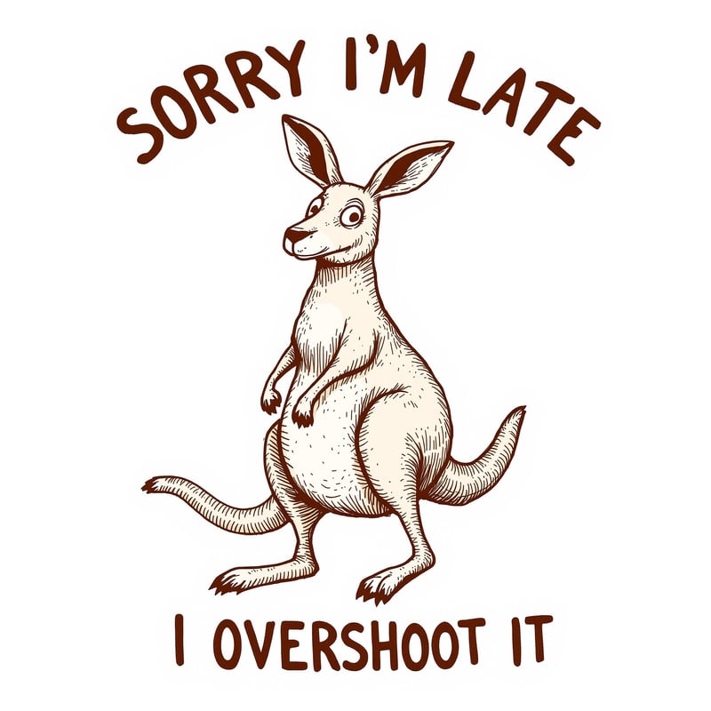 Retro Kangaroo Illustration with Quote