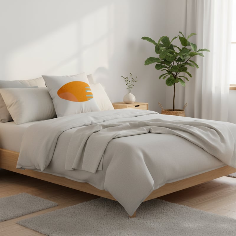 Scandinavian Japandi Bedroom Scene