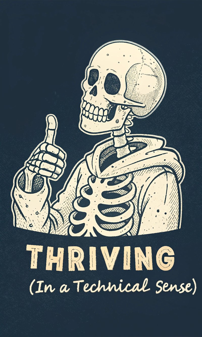 Skeleton Thumbs Up Line Art