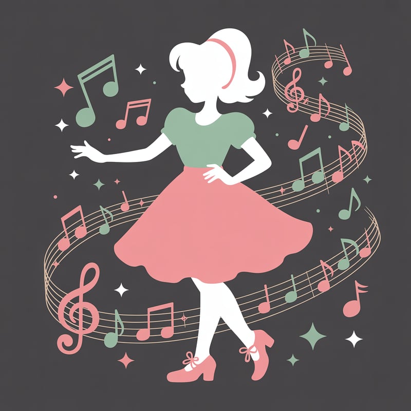 1950s Retro Dance Silhouette