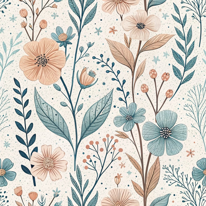 Minimalist Meadow Floral Pattern