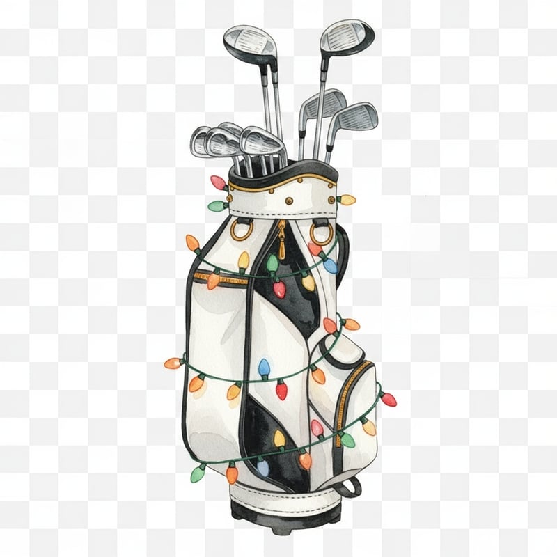Festive Holiday Golf Bag Watercolor