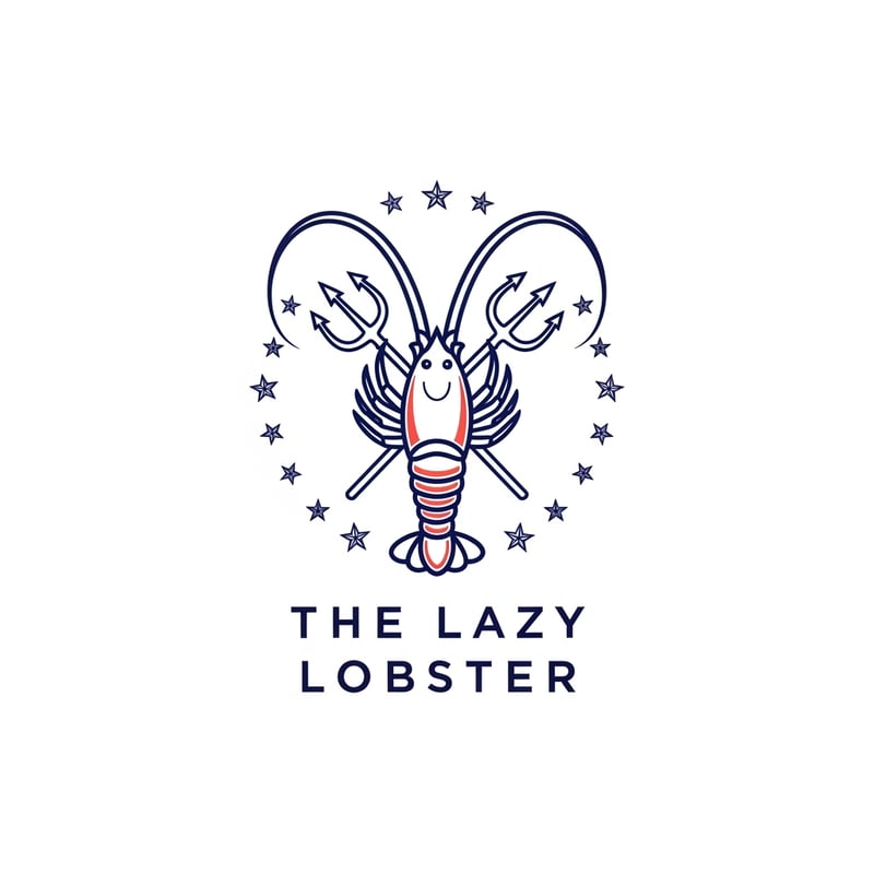 Minimalist Lazy Lobster Logo