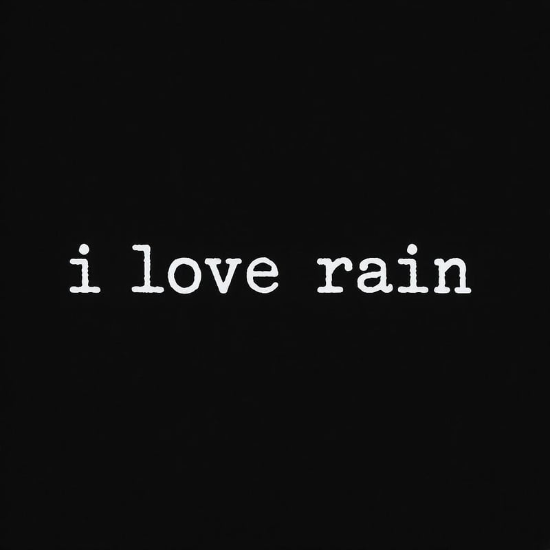 I Love Rain Typewriter Text