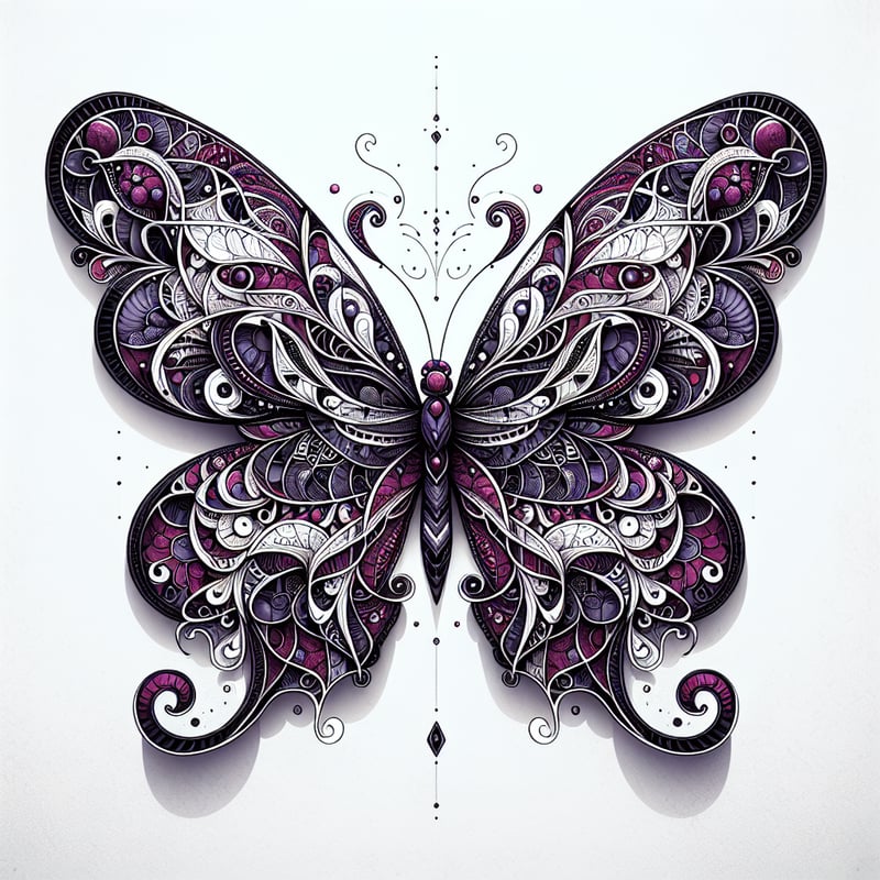 Ornate Purple Butterfly Illustration