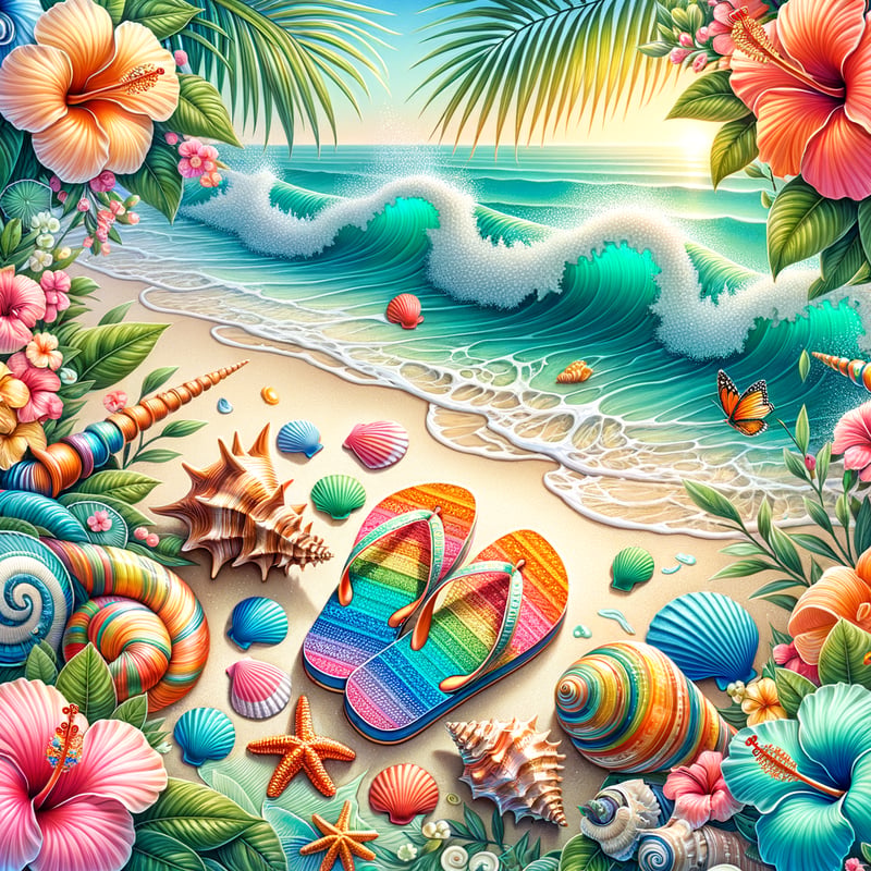 Watercolor Tropical Beach Wrap Design