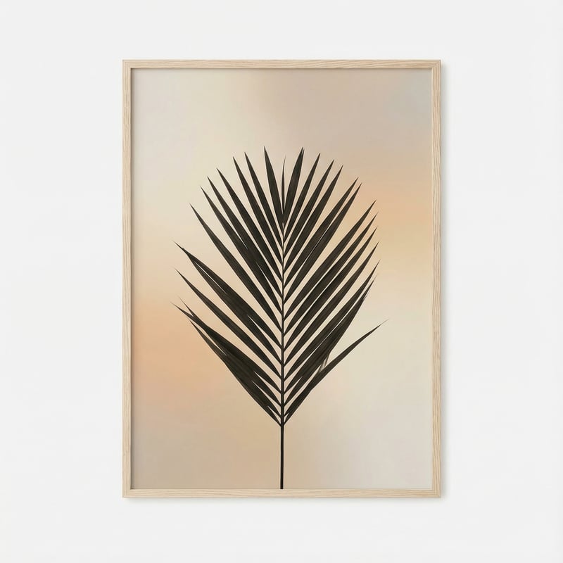 Palm Leaf Minimal Silhouette Art