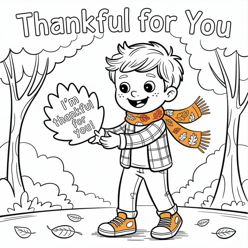 Autumn Coloring Page Featuring Henry