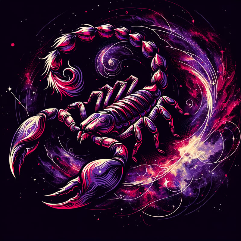 Glowing Scorpio Celestial Illustration