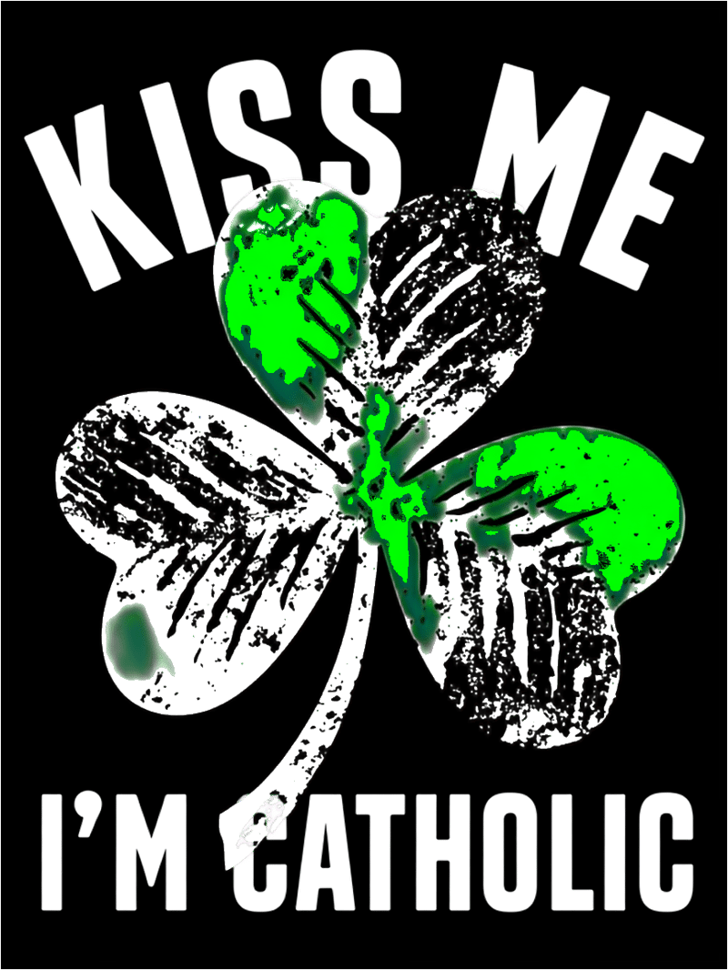 Vintage Shamrock Catholic T-Shirt Design