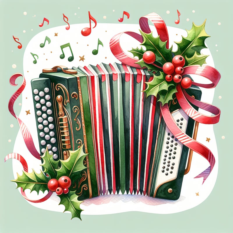 Whimsical Cajun Accordion Watercolor