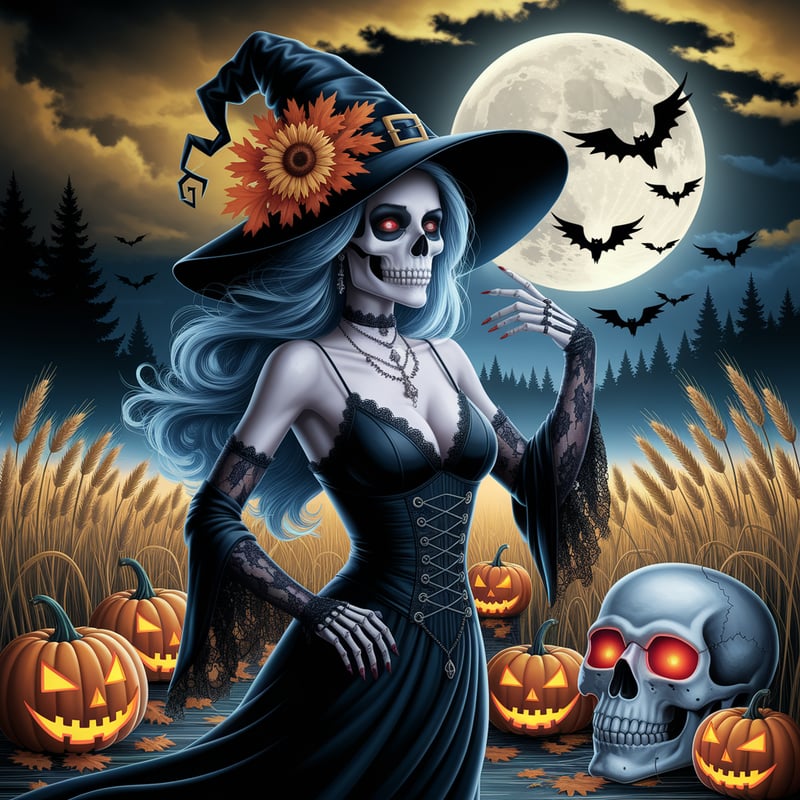 Dark Halloween Witch Digital Art