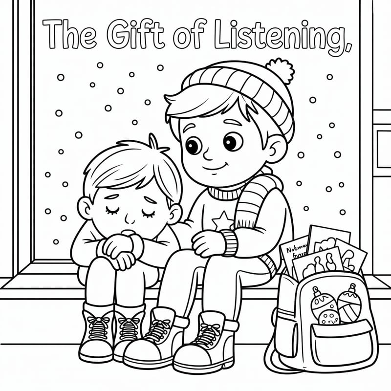 Noah's Christmas Coloring Scene