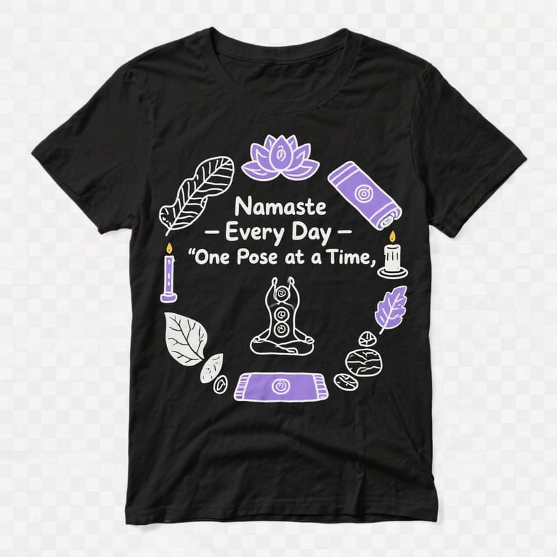 Playful Yoga Line-Art Tee Design