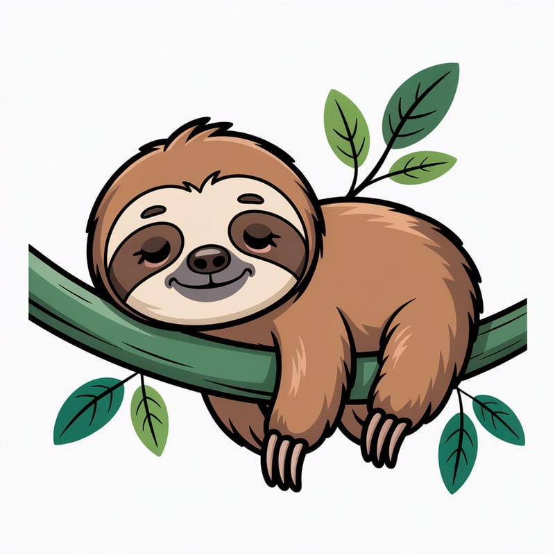Sleepy Sloth Vector Art