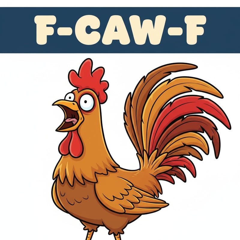 Surprised Cartoon Rooster Illustration