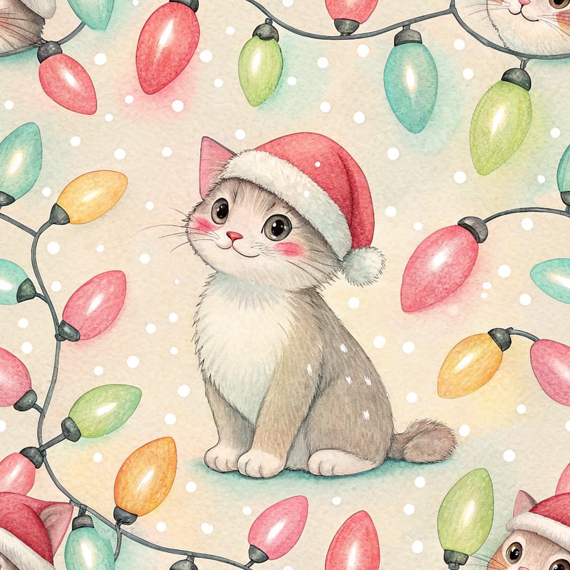 Pastel Rainbow Christmas Lights Background