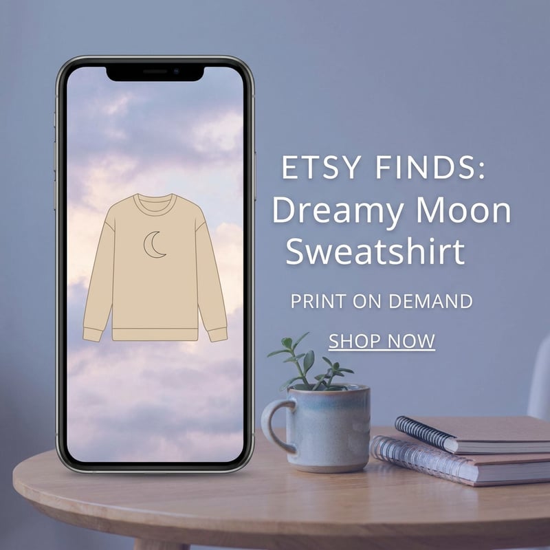 Dreamy Moon Sweatshirt Etsy Pin