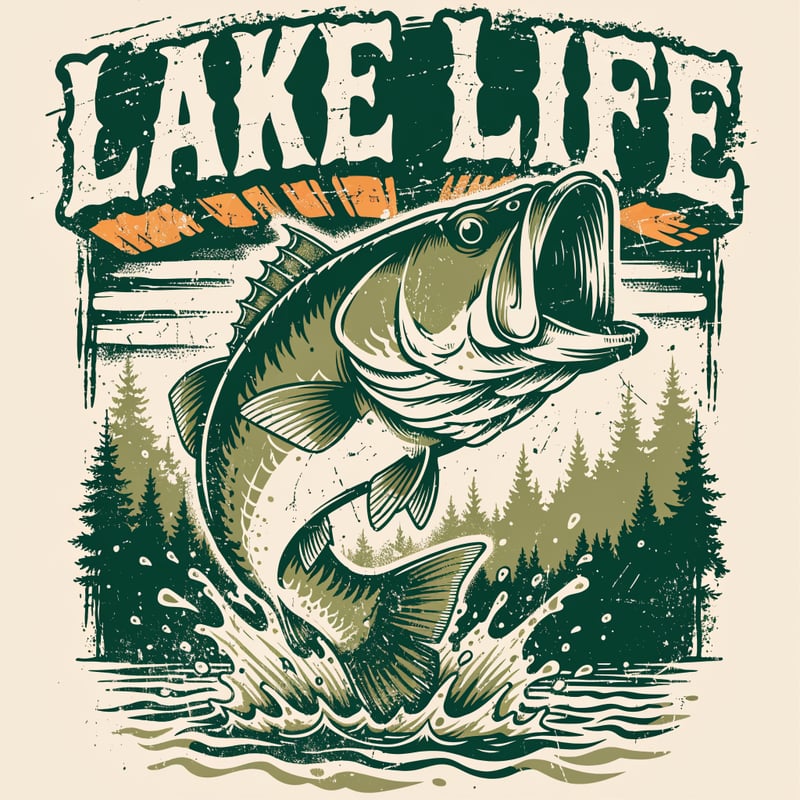 Vintage Lake Life Fishing T-Shirt