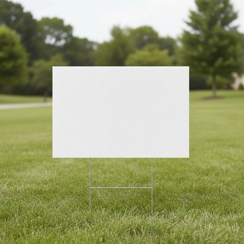 White Corrugated Plastic Yard Sign Photo