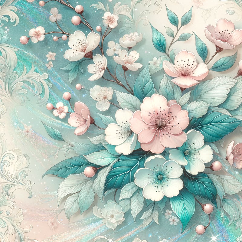 Watercolor Cherry Blossom Floral Pattern