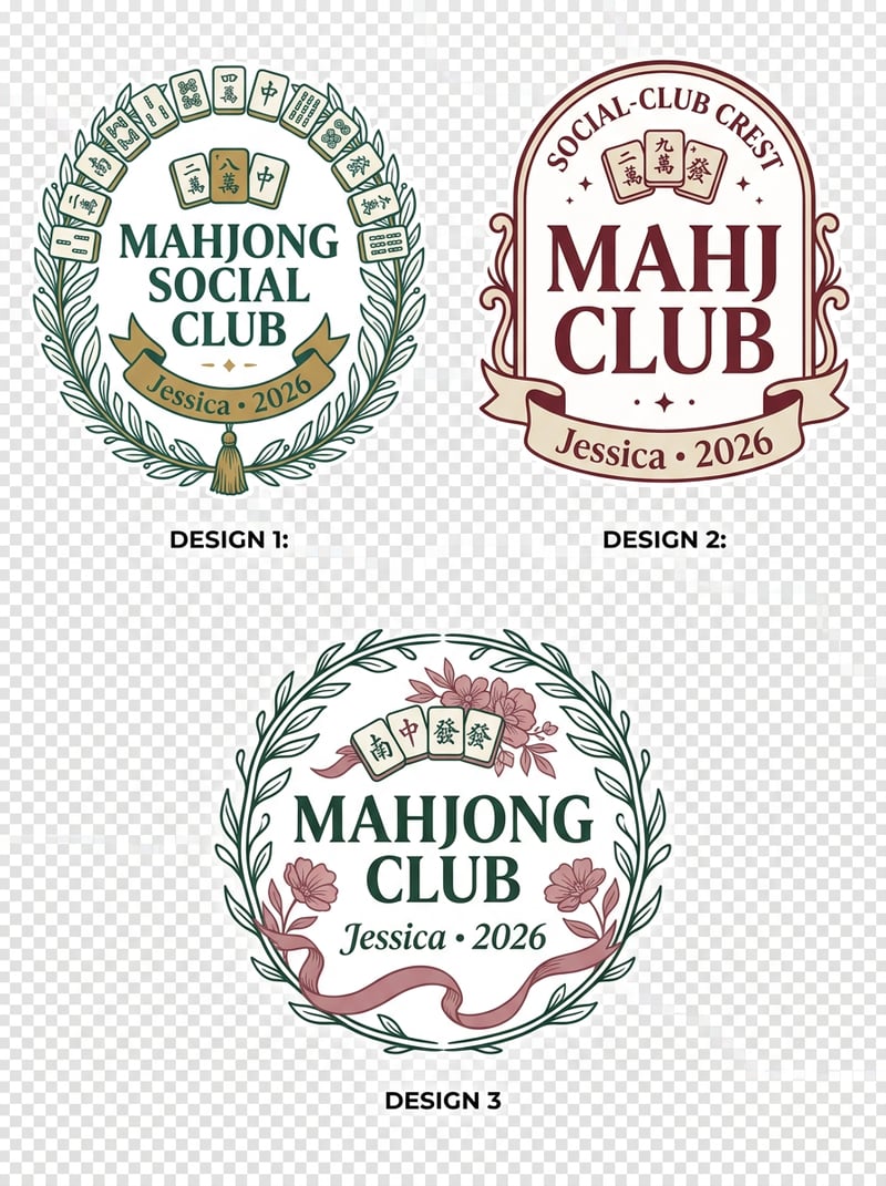 Mahjong Social Club Ornament Set