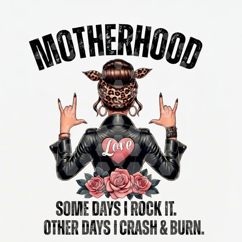 Rock-and-Roll Motherhood Illustration