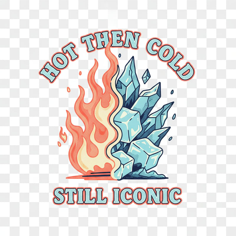 Split Flame and Ice T-Shirt Design