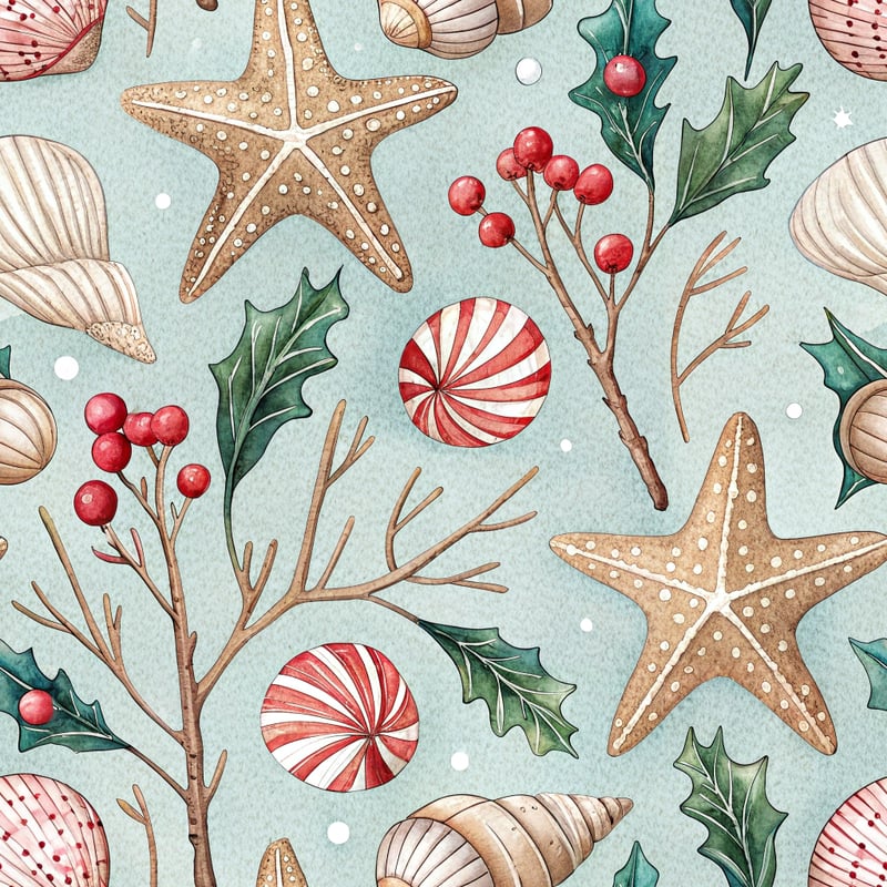 Coastal Christmas Pattern