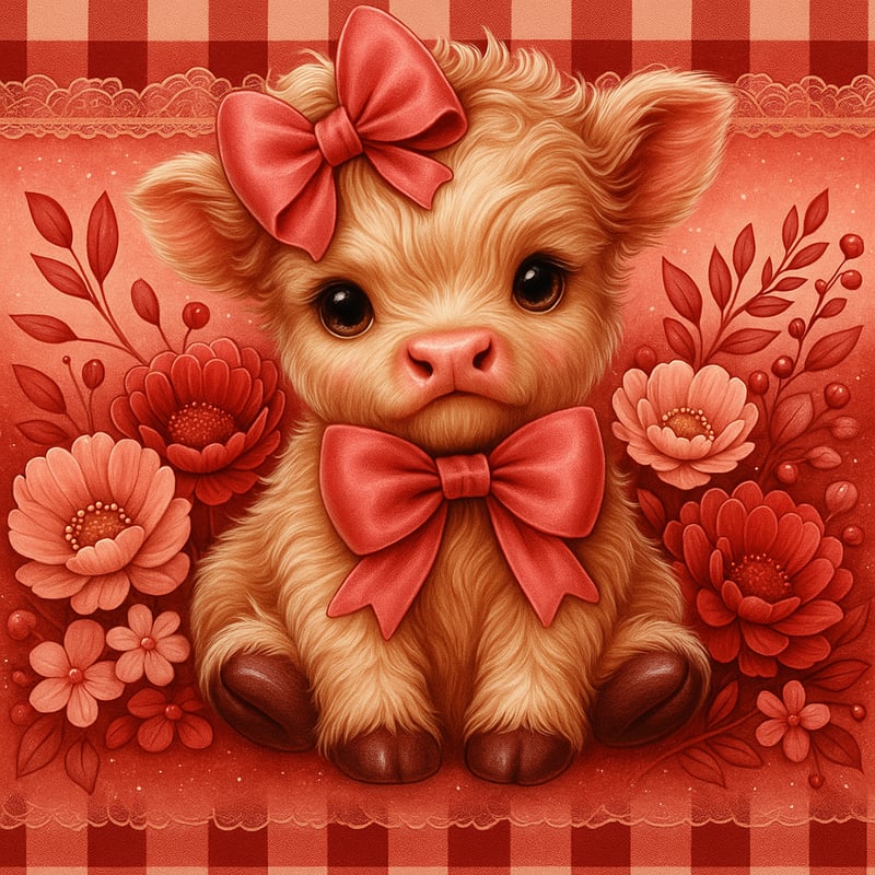 Highland Cow with Reimagined Colors