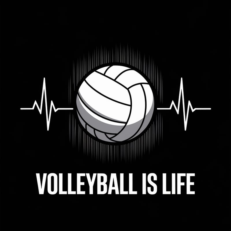 Animated Volleyball Heartbeat Lines