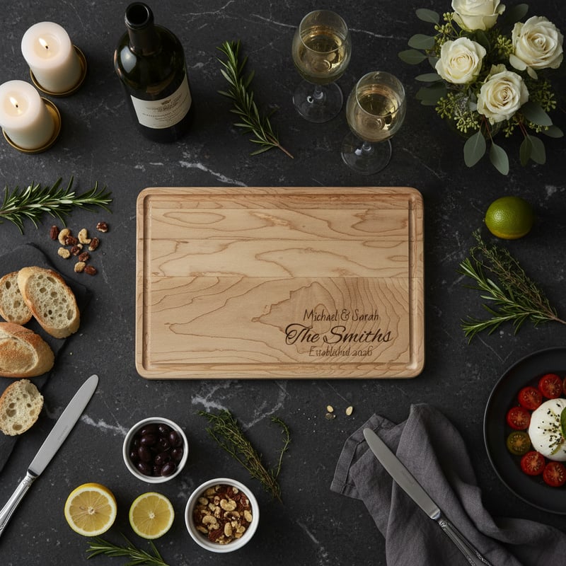 Luxury Cutting Board Flat Lay Photo