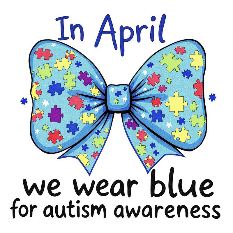 Autism Awareness Bow Design