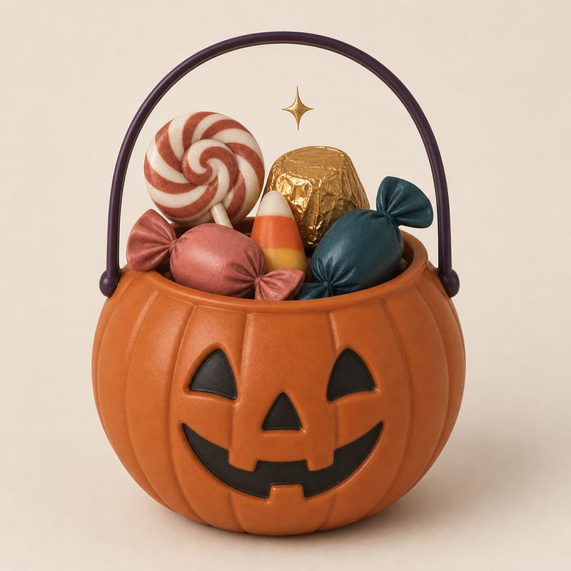 Vintage Pumpkin Trick-or-Treat Pail
