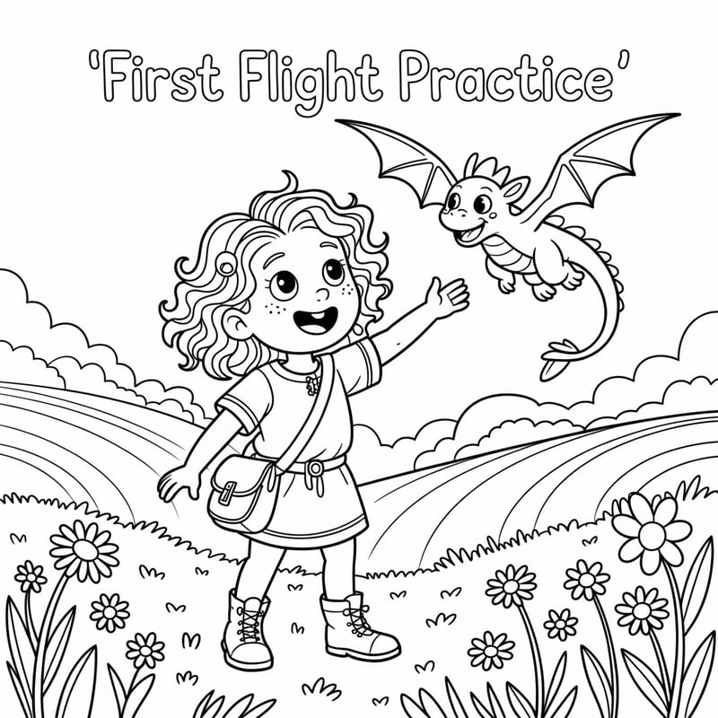 Whimsical Line Art for Children's Book