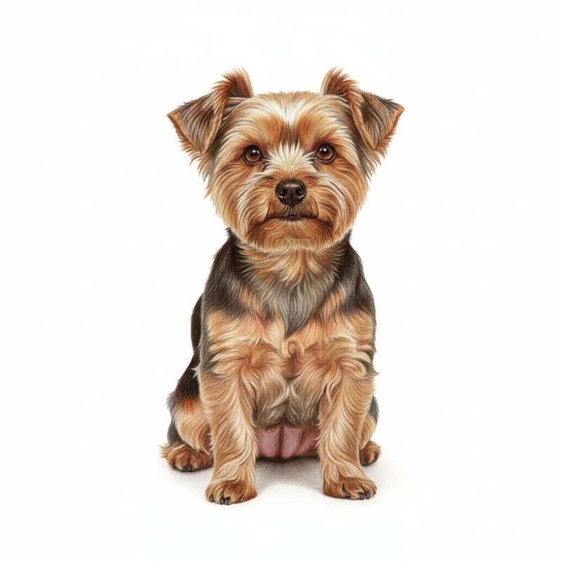 Realistic Yorkshire Terrier Drawing