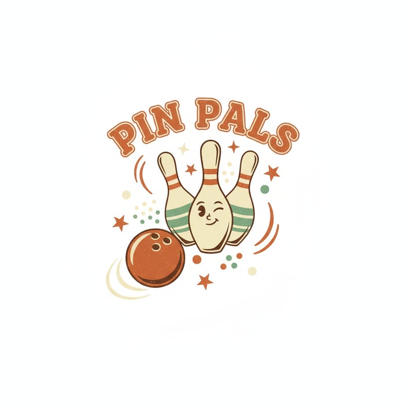 Pin Pals Retro Bowling Tee Design