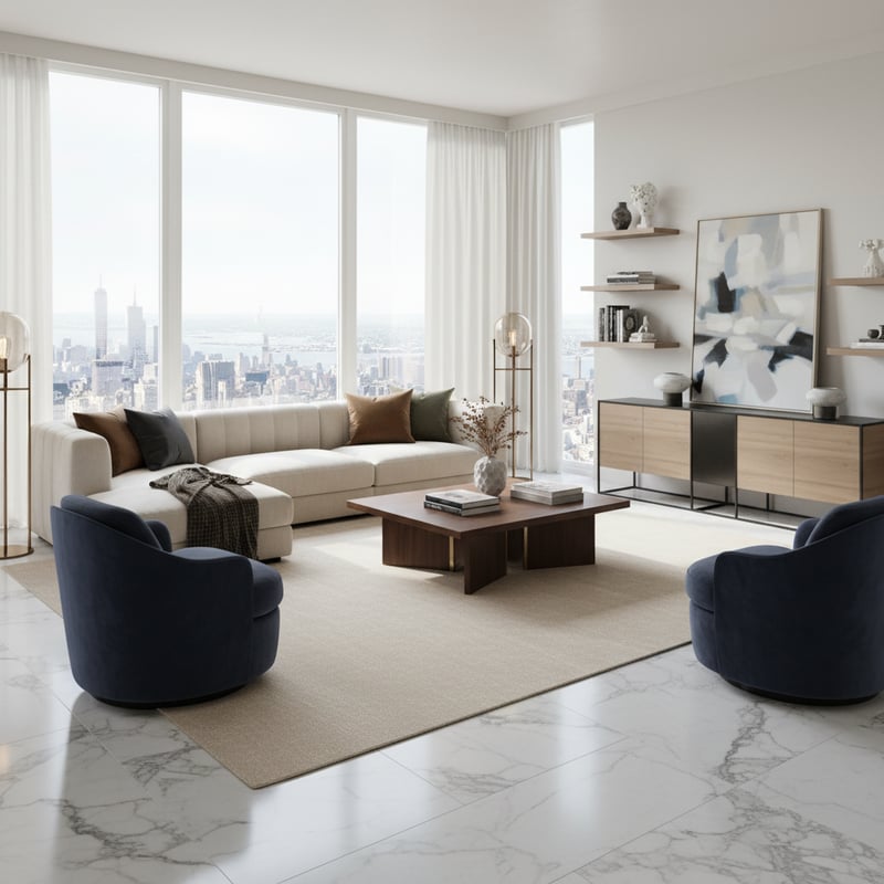 Luxury Living Room Rug Mockup