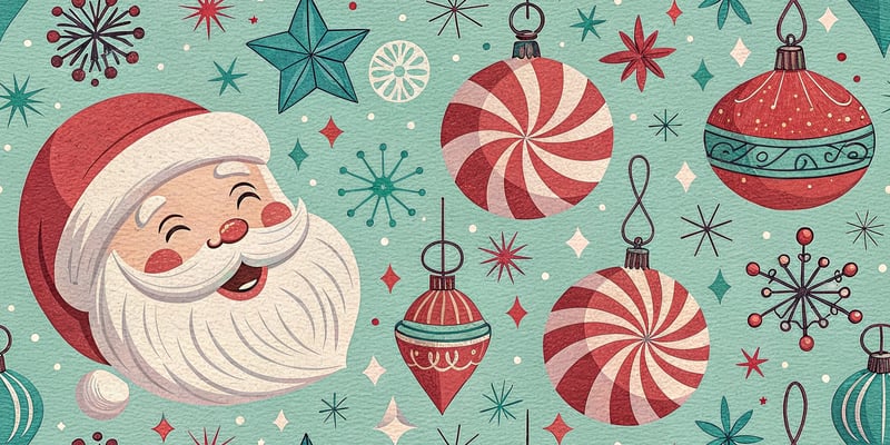 Mid-Century Santa and Candy Pattern